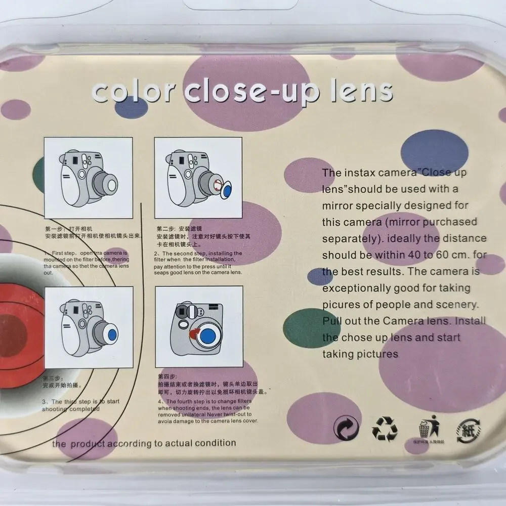 Instax Camera Close Up Lens Filter Set 6 Pack Color Macro Attachment NEW